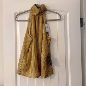NWT Nicoblu stunning gold halter top! Never worn size medium. Sold out online!!